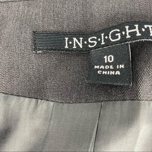 Insight New York Women's Gray Mandarin Collar Minimalist Career Blazer 10/C38 - Picture 7 of 8